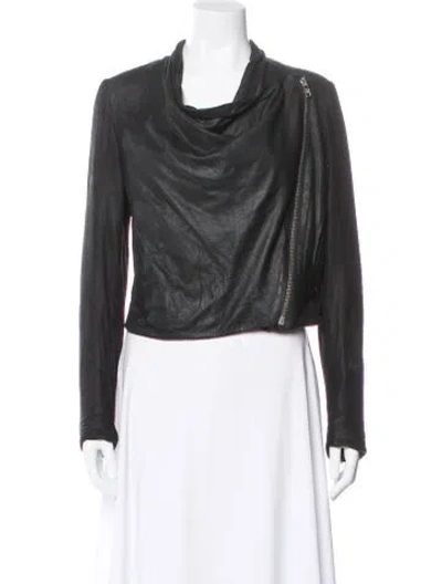 Pre-owned Helmut Lang Lamb Leather Biker Jacket In Black