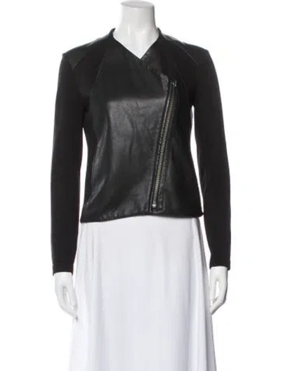 Pre-owned Helmut Lang Lamb Leather Biker Jacket In Black