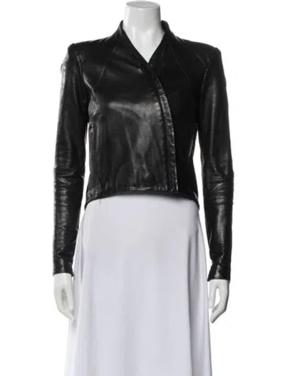 Pre-owned Helmut Lang Lamb Leather Biker Jacket In Black