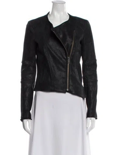 Pre-owned Helmut Lang Lamb Leather Biker Jacket In Black