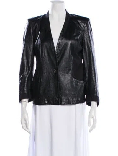 Pre-owned Helmut Lang Lamb Leather Biker Jacket In Black