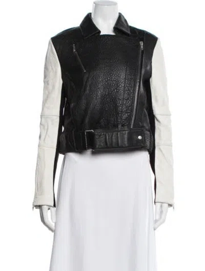 Pre-owned Helmut Lang Lamb Leather Biker Jacket In Black