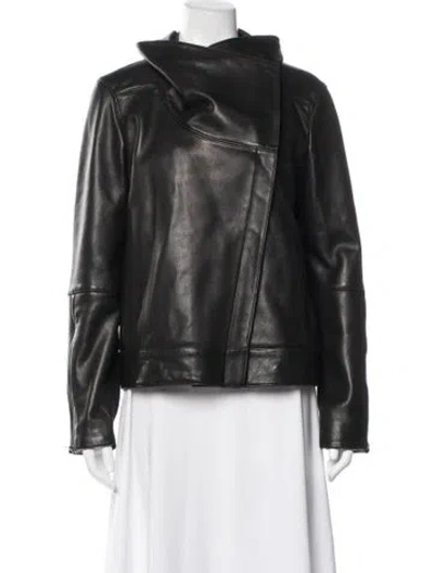 Pre-owned Helmut Lang Lamb Leather Biker Jacket In Black