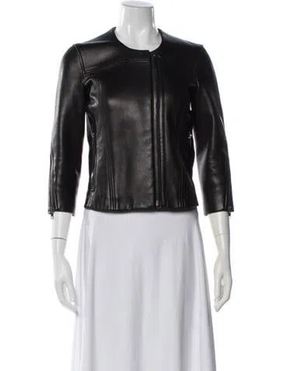Pre-owned Helmut Lang Lamb Leather Biker Jacket In Black