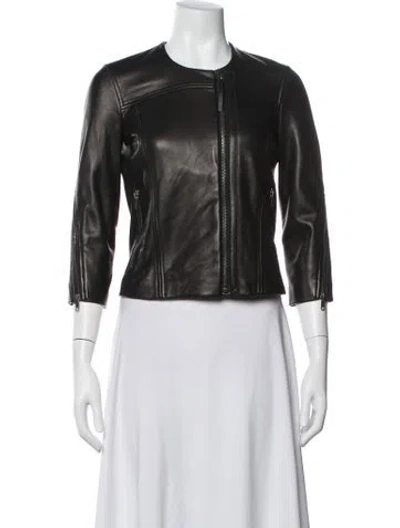 Pre-owned Helmut Lang Lamb Leather Biker Jacket In Black