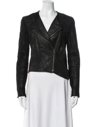Pre-owned Helmut Lang Lamb Leather Biker Jacket In Black
