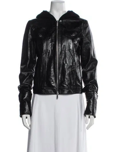 Pre-owned Helmut Lang Lamb Leather Biker Jacket In Black