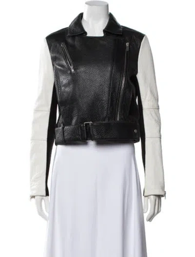 Pre-owned Helmut Lang Lamb Leather Biker Jacket In Black