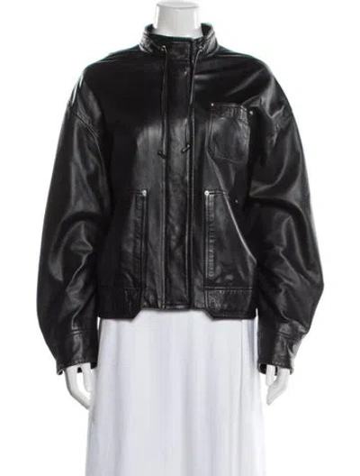 Pre-owned Helmut Lang Lamb Leather Biker Jacket In Black