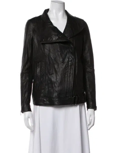 Pre-owned Helmut Lang Lamb Leather Biker Jacket In Black