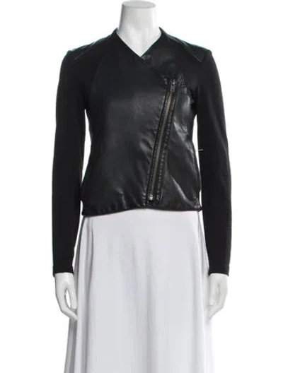 Pre-owned Helmut Lang Lamb Leather Biker Jacket In Black