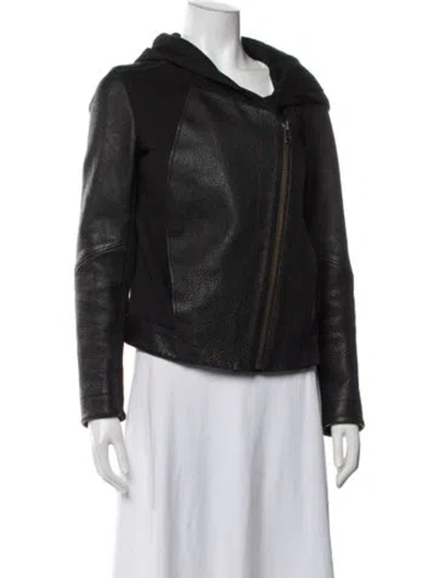Pre-owned Helmut Lang Lamb Leather Biker Jacket In Black