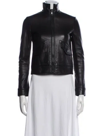 Pre-owned Helmut Lang Lamb Leather Biker Jacket In Black