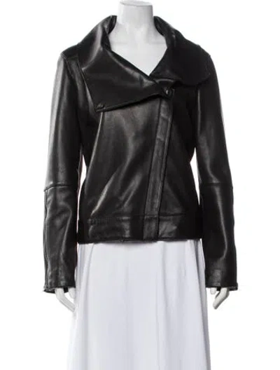 Pre-owned Helmut Lang Lamb Leather Biker Jacket In Black