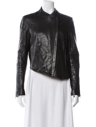 Pre-owned Helmut Lang Lamb Leather Biker Jacket In Black