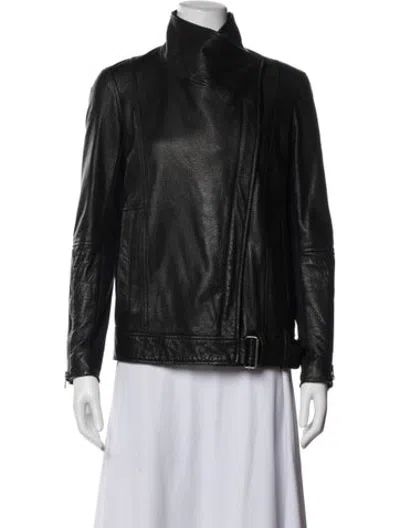 Pre-owned Helmut Lang Lamb Leather Biker Jacket In Black