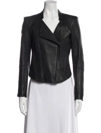 Pre-owned Helmut Lang Lamb Leather Biker Jacket In Blue