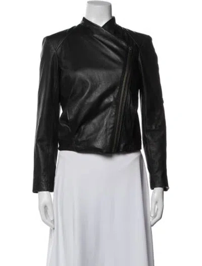 Pre-owned Helmut Lang Lamb Leather Biker Jacket In Blue