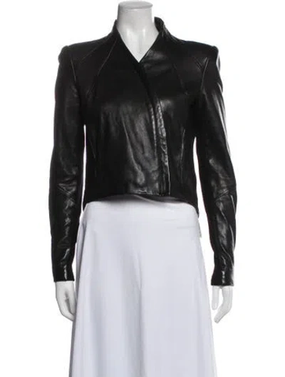 Pre-owned Helmut Lang Lamb Leather Biker Jacket In Blue
