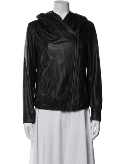 Pre-owned Helmut Lang Lamb Leather Biker Jacket In Blue