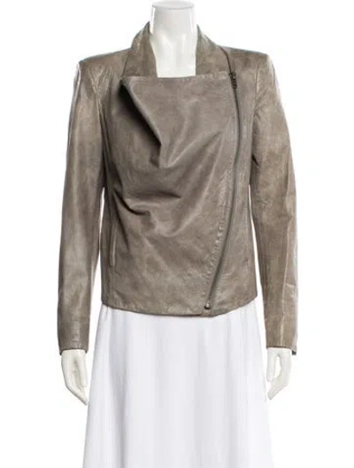 Pre-owned Helmut Lang Lamb Leather Biker Jacket In Brown