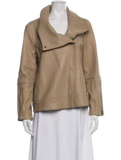 Pre-owned Helmut Lang Lamb Leather Biker Jacket In Brown