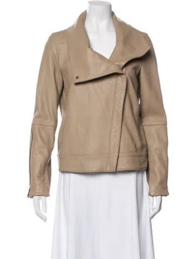 Pre-owned Helmut Lang Lamb Leather Biker Jacket In Brown