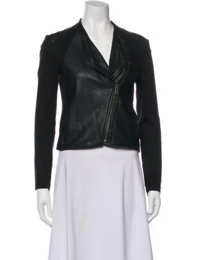 Pre-owned Helmut Lang Lamb Leather Biker Jacket In Green