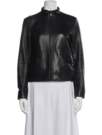 Pre-owned Helmut Lang Lamb Leather Biker Jacket In Green