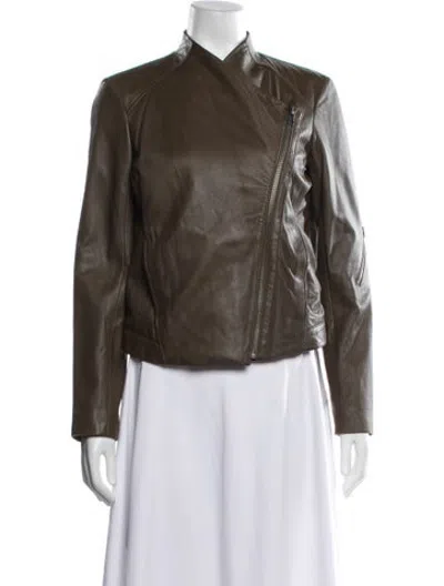Pre-owned Helmut Lang Lamb Leather Biker Jacket In Green