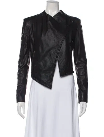 Pre-owned Helmut Lang Lamb Leather Biker Jacket W/ Tags In Black