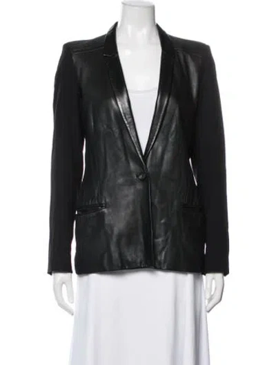 Pre-owned Helmut Lang Lamb Leather Blazer In Black