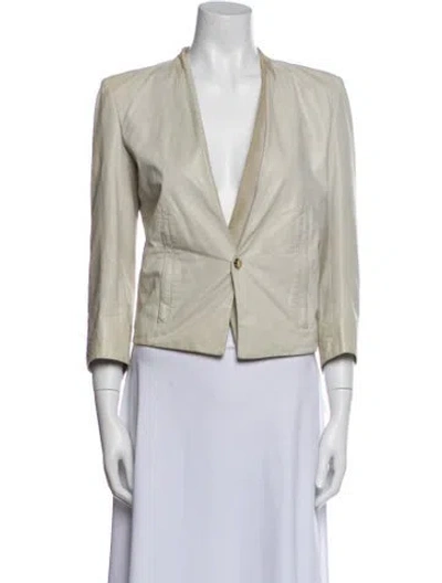 Pre-owned Helmut Lang Lamb Leather Blazer In Neutral
