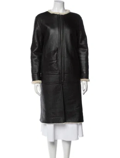 Pre-owned Helmut Lang Lamb Leather Coat In Black