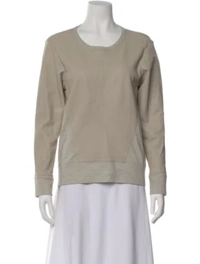Pre-owned Helmut Lang Lamb Leather Crew Neck Sweatshirt In Gray