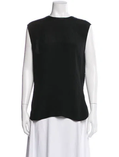 Pre-owned Helmut Lang Lamb Leather Crew Neck Top In Black