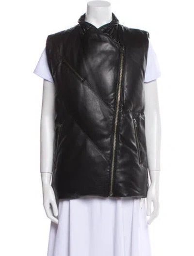 Pre-owned Helmut Lang Lamb Leather Down Jacket In Black