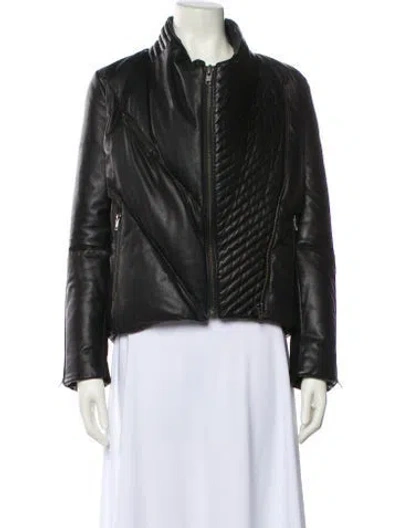 Pre-owned Helmut Lang Lamb Leather Down Jacket In Black