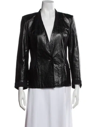 Pre-owned Helmut Lang Lamb Leather Evening Jacket In Black