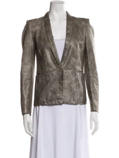 Pre-owned Helmut Lang Lamb Leather Evening Jacket In Green