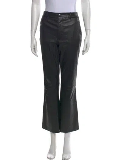 Pre-owned Helmut Lang Lamb Leather Flared Pants In Black