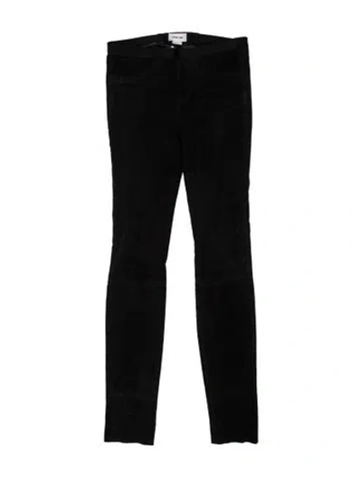 Pre-owned Helmut Lang Lamb Leather Flared Pants In Black