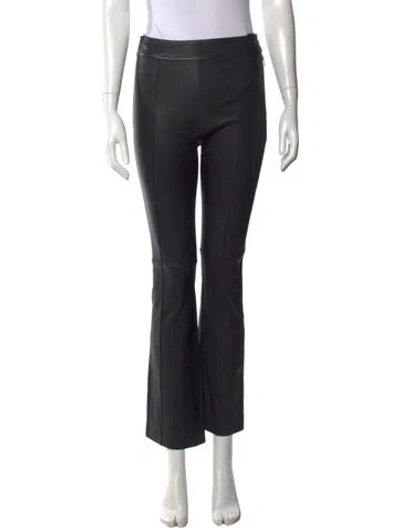 Pre-owned Helmut Lang Lamb Leather Flared Pants In Black