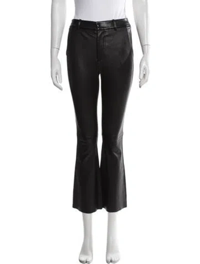 Pre-owned Helmut Lang Lamb Leather Flared Pants In Black