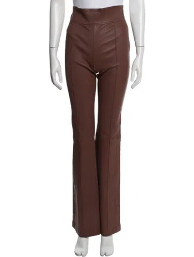 Pre-owned Helmut Lang Lamb Leather Flared Pants In Brown