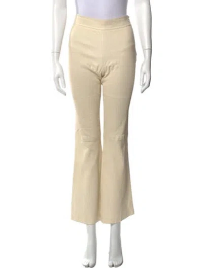 Pre-owned Helmut Lang Lamb Leather Flared Pants In Neutral