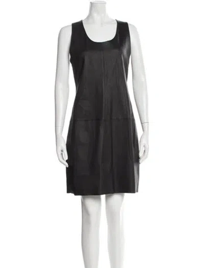 Pre-owned Helmut Lang Lamb Leather Knee-length Dress In Black