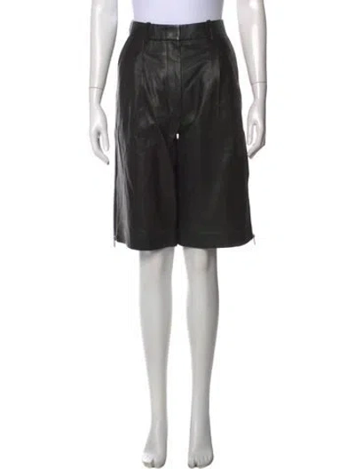 Pre-owned Helmut Lang Lamb Leather Knee-length Shorts W/ Tags In Black