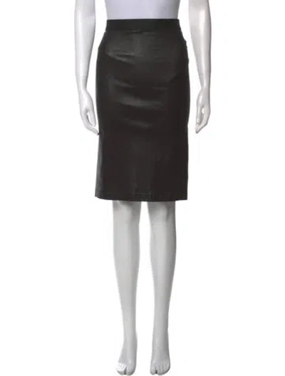 Pre-owned Helmut Lang Lamb Leather Knee-length Skirt In Black