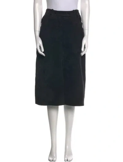 Pre-owned Helmut Lang Lamb Leather Knee-length Skirt In Black